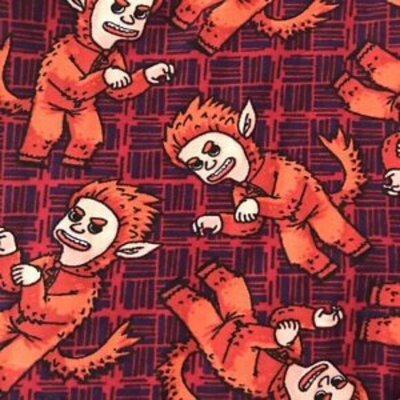 NWT LulaRoe OS Leggings Halloween Navy Blue Orange Wild Costume Whimsygoth - Picture 3 of 3